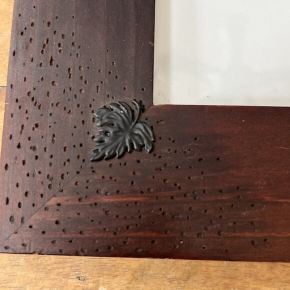 Woodland Home Picture Frame 4 x 6" Dark Wood With Leaves Rustic Log Cottage - Picture 2 of 8